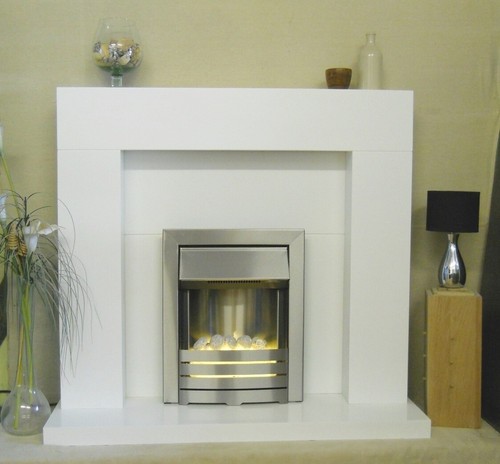 Electric fire white wood - fire,