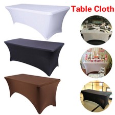4FT, 6FT, 8FT Rectangular Stretch Tight Folding Table Cover Trestle Table cloth