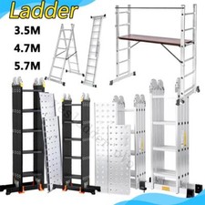 3.5M/4.7M/5.7M 12 IN 1 Aluminium Combination Step Ladder Foldable Multi-Purpose
