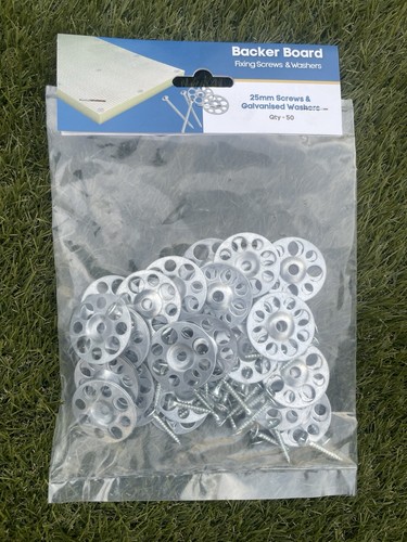 25mm backer board screws - 25mm, and