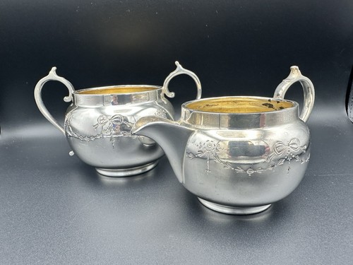 Silver plated sugar bowl - sugar, and