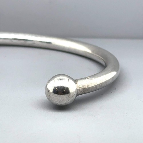 Sterling silver torque bangle - sterling,