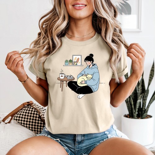 Cute cat womens shirt - cat,