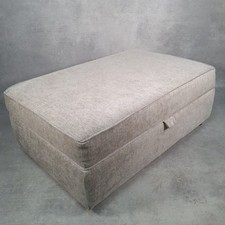 Large SCS Storage Ottoman Footstool Pouffe Grey Textured Fabric Lift-Top Bench