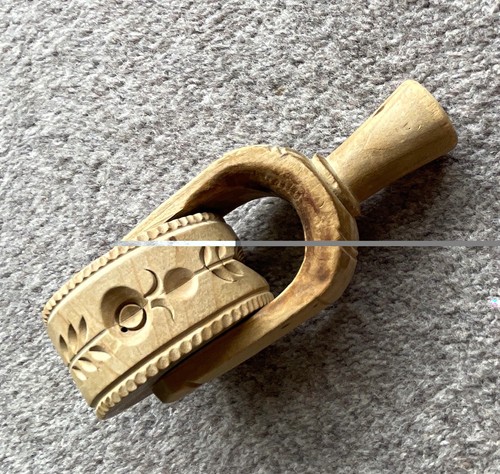 Antique treen carved wooden - carved,