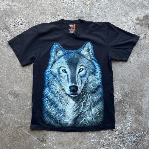 90s black wolf graphic single - 90s,
