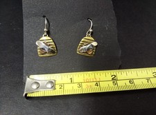 Far Fetched Brand Beehive Bee Earrings Silver Bronze and Brass Pierced Ears