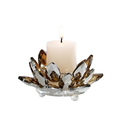 Crystal lotus candle holder - crystal,