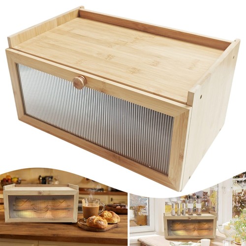 Tier bamboo bread box large - bamboo,