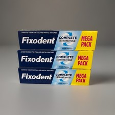 3 X 70g Fixodent Complete Denture Cream Strong Hold All Day