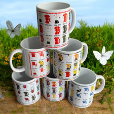 football shirt mugs with dates |football team |personalised| for football fans|