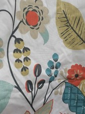 Quirky floral leaf curtains Folia Clarke each 70"d x 54"w