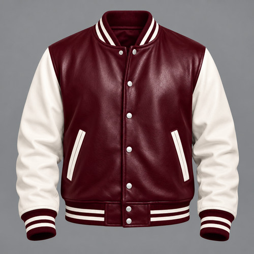 Men genuine leather - genuine, varsity