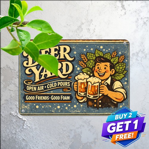 Custom beer garden metal sign - garden,