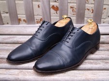 Santoni navy pebble-grain