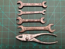 5 Vintage Automobile Spanners & Slip Lock Pliers, Shelly, Austin, Fiat, Nissan,
