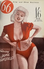 66 Magazine Vintage Glamour 1950’s Bound 12 Issues 1959 Jayne Mansfield Pin Ups