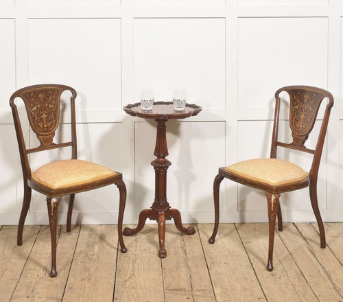 Pair inlaid mahogany - pair, side