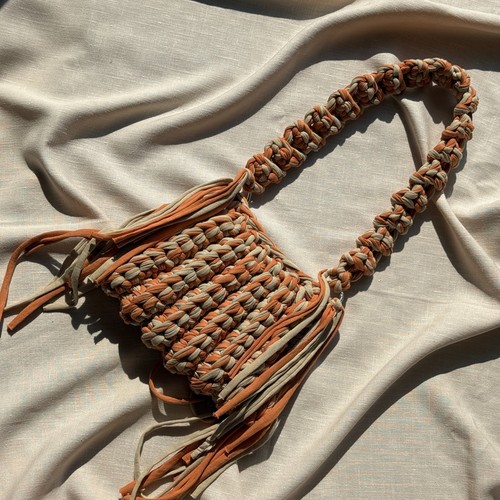 Handmade crochet fringe bag - fringe,