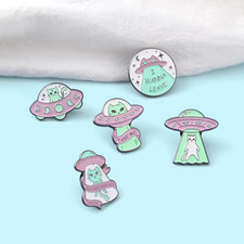 Alien Cat UFO Space Ship pin