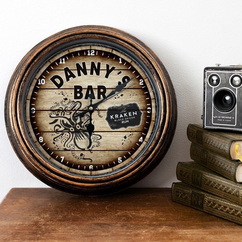 Personalised bar clock - bar, kraken