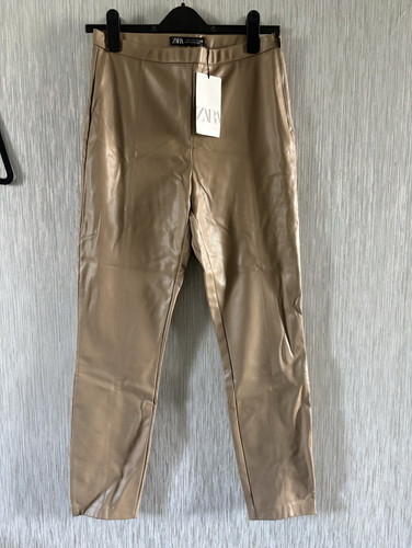 Zara beige faux leather look - zara,