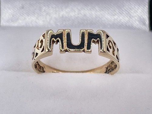 9ct gold hallmarked mum ring - 9ct,