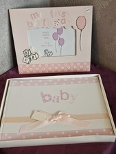 xpressions Premium Baby Photo Album Pink Bookbound & Photo Frame - Baby Girl