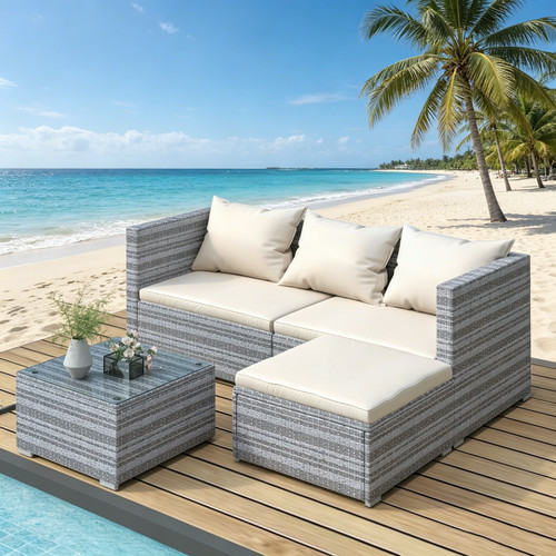 Grey rattan garden - grey,