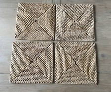 4 Vintage Rattan Square Table