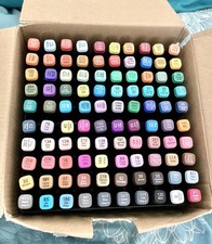 Deco Time Twin Markers Set  X 100 Alcohol Ink Brush And Fine Tip & Storage Box