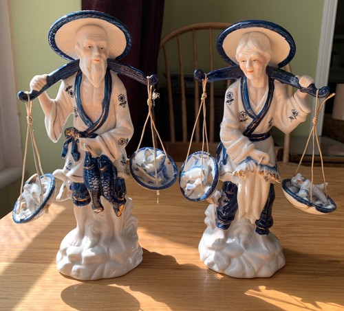 Vintage blue white chinese - blue,