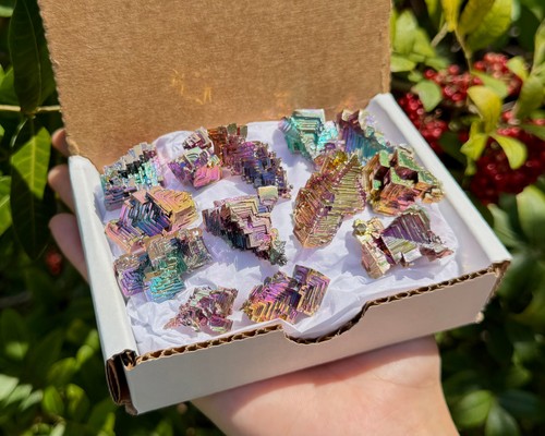 Rainbow bismuth crystal - bismuth,