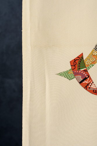 Silk kimono fabric panel - kimono,