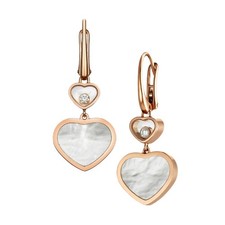 Chopard Happy Hearts earrings 18k rose gold, diamond, Mother-of-pearl (104833)