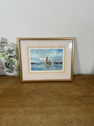 Vintage oil painting sailing - painting:,