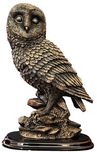 Large owl sculpture cold cast - owl,