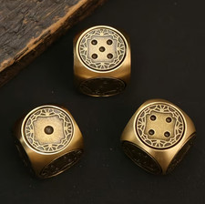 3 x Retro Brass Dice for