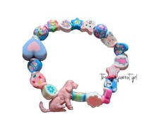 Daily Spaniel Fun, Candy Colour Stretchy beads bracelet with Cocker Spaniel  