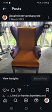 *** PARKER KNOLL PAPA BEAR NEWLY UPHOLSTERED RETRO VIBRANT VELVET WING CHAIR ***