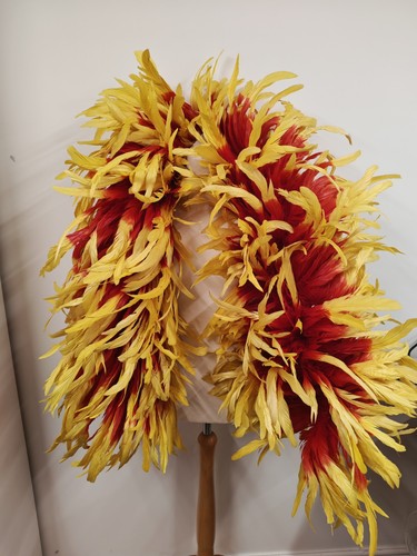 Red yellow coque feather boa - feather,