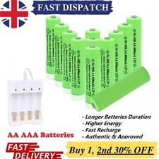 12X AA AAA Rechargeable Solar Light Batteries 600mAh 400mAh 300mAh NiMH 1.2V UK