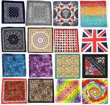 Men Women 100% Cotton Headband Bandana Square Neck Scarf Face Mask Cover Paisley