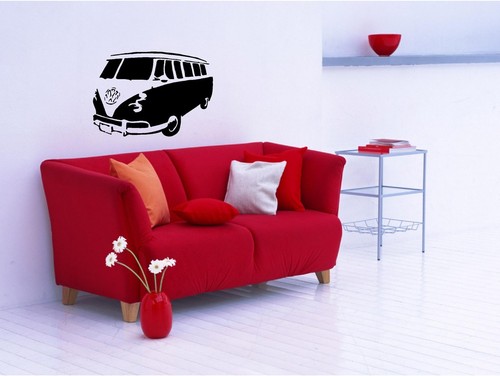 Campervan wall art decal - vw,