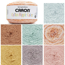 Caron Cotton Ripple Cakes Yarn 240g 100% Cotton Worsted Crochet Knit Cake UK