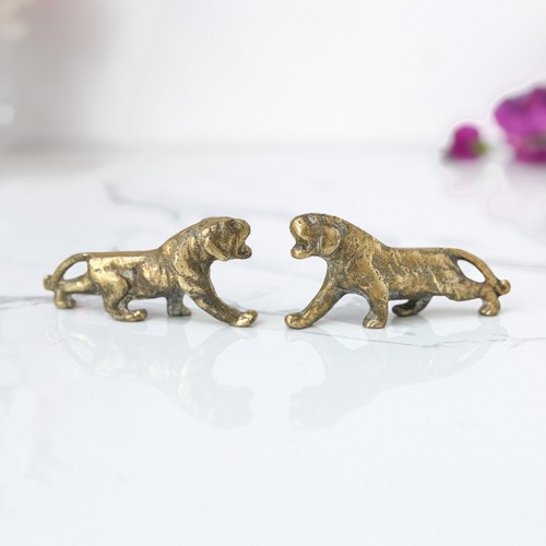Solid brass tiger pair - brass, vintage