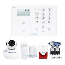 HOMSECUR Wireless&wired 4G/GSM SMS Autodial LCD Burglar Alarm System+IP Camera