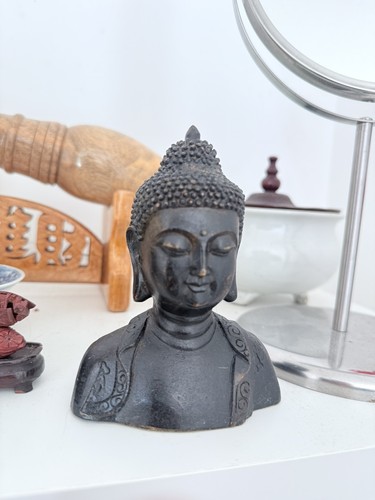 Antique cast bronze buddha - cast,