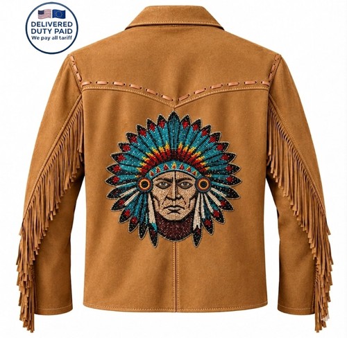 Mens western suede fringe - mens,