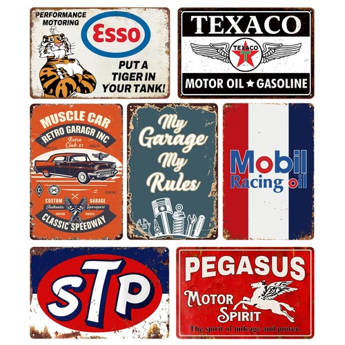 Vintage metal tin signs - metal,
